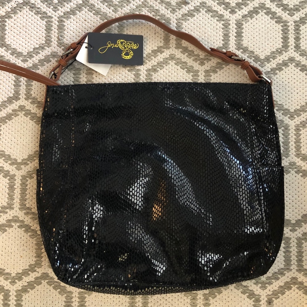 Black leather “snake skin” purse
